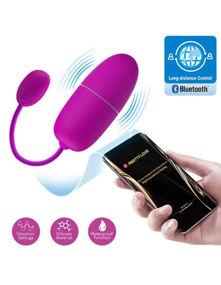 PRETTY LOVE NYMPH HUEVO VIBRADOR CONTROLADO POR APP MORADO