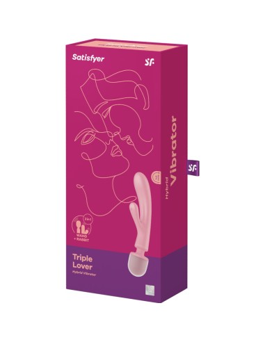 SATISFYER TRIPLE LOVER MASAJEADOR VIBRADOR RABBIT ROSA