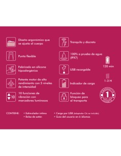 SHUNGA EXPOSITOR 6 MASAJEADORES INTIMOS FUCSIA 2