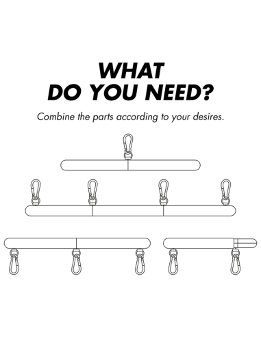 FETISH SUBMISSIVE BONDAGE BARRA SEPARADORA AJUSTABLE 4 PIEZAS