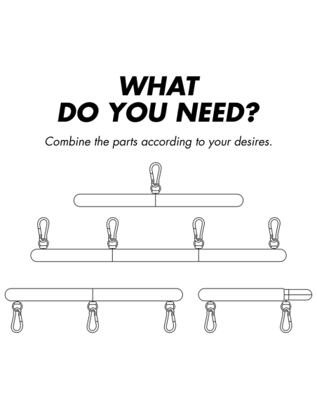 FETISH SUBMISSIVE BONDAGE BARRA SEPARADORA AJUSTABLE 4 PIEZAS