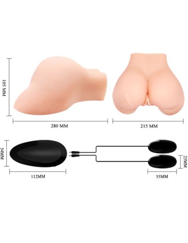 CRAZY BULL VAGINA Y ANO CON MALLA REALISTA CON VIBRACION