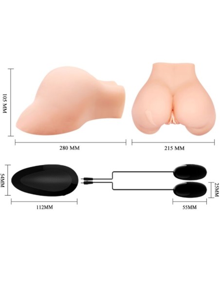 CRAZY BULL VAGINA Y ANO CON MALLA REALISTA CON VIBRACION
