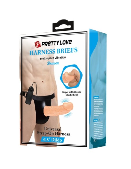 PRETTY LOVE HARNESS BRIEFS CON VIBRACION DILDO INCLUIDO