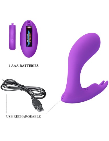 PRETTY LOVE IDABELLE VIBRATION PULSATION CONTROL REMOTO VIOLETA