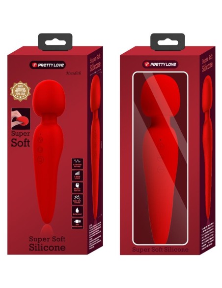 PRETTY LOVE MEREDITH MASAJEADOR 12 MODOS VIBRACION ROJO