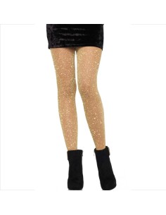 LEG AVENUE MEDIAS TRANSPARENTES DORADAS