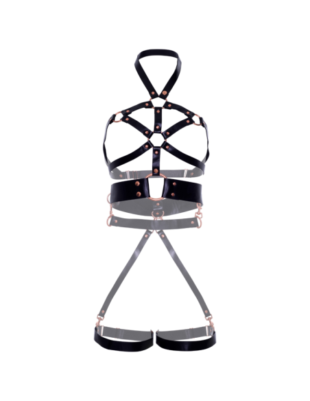 LEG AVENUE ARNES BODY CUERO VEGANO AGARRE NEGRO S