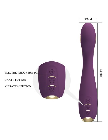 PRETTY LOVE HECTOR VIBRADOR ELECTROSHOCK POR CONTROL POR APP LILA