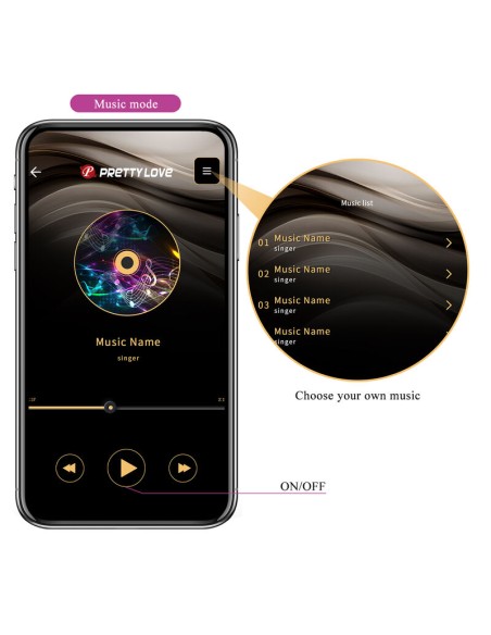 PRETTY LOVE HECTOR VIBRADOR ELECTROSHOCK POR CONTROL POR APP LILA