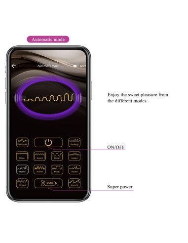 PRETTY LOVE HECTOR VIBRADOR ELECTROSHOCK POR CONTROL POR APP LILA