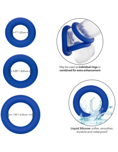 ADMIRAL SET 3 ANILLOS PARA PENE AZUL
