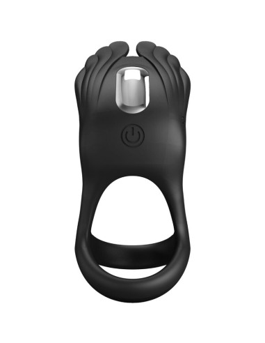 PRETTY LOVE ANILLO VIBRADOR SILAS 7 VIBRACIONES SILICONA NEGRO