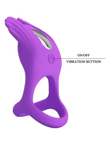 PRETTY LOVE ANILLO VIBRADOR SILAS 7 VIBRACIONES SILICONA LILA