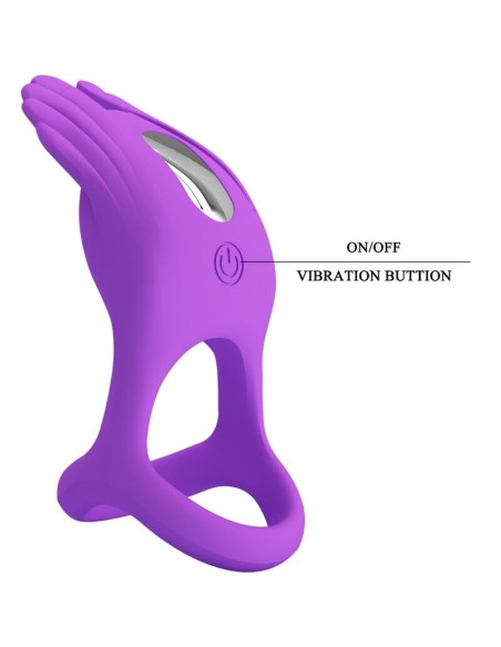 PRETTY LOVE ANILLO VIBRADOR SILAS 7 VIBRACIONES SILICONA LILA