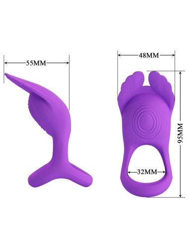 PRETTY LOVE ANILLO VIBRADOR SILAS 7 VIBRACIONES SILICONA LILA