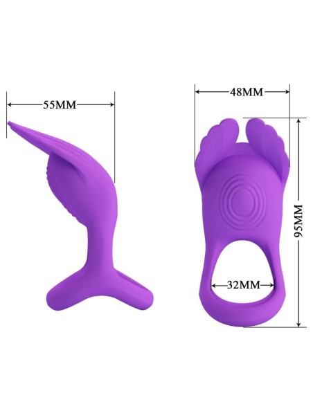 PRETTY LOVE ANILLO VIBRADOR SILAS 7 VIBRACIONES SILICONA LILA