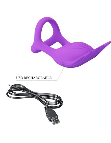 PRETTY LOVE ANILLO VIBRADOR SILAS 7 VIBRACIONES SILICONA LILA