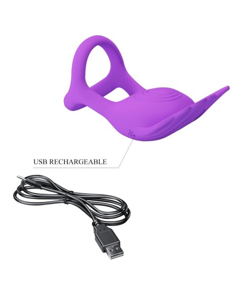 PRETTY LOVE ANILLO VIBRADOR SILAS 7 VIBRACIONES SILICONA LILA