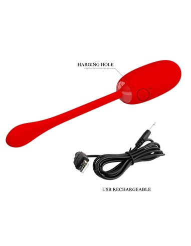 PRETTY LOVE JULIUS HUEVO VIBRADOR IMPERMEBLE RECARGABLE ROJO