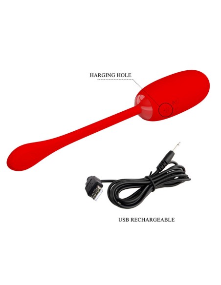 PRETTY LOVE JULIUS HUEVO VIBRADOR IMPERMEBLE RECARGABLE ROJO