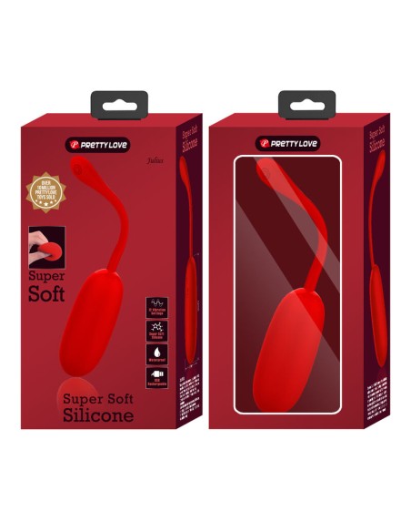 PRETTY LOVE JULIUS HUEVO VIBRADOR IMPERMEBLE RECARGABLE ROJO