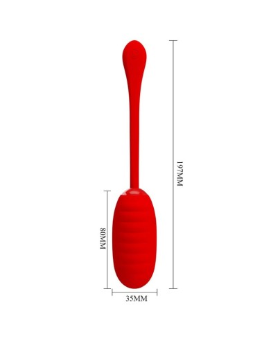 PRETTY LOVE KIRK HUEVO VIBRADOR RECARGABLE ROJO