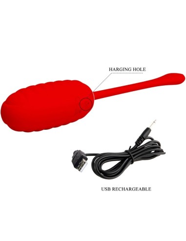 PRETTY LOVE KIRK HUEVO VIBRADOR RECARGABLE ROJO
