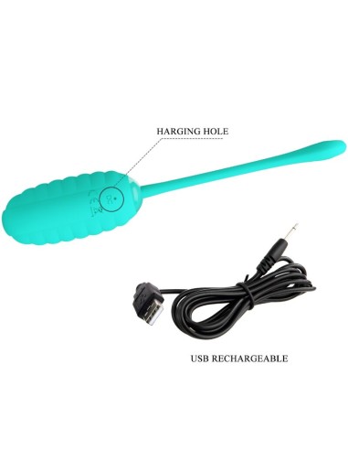 PRETTY LOVE KIRK HUEVO VIBRADOR RECARGABLE VERDE AGUA