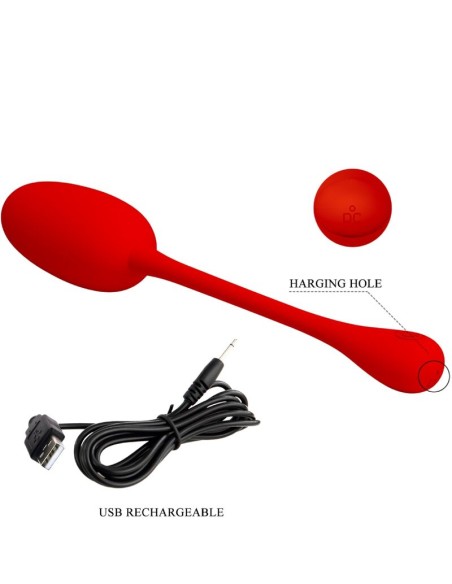 PRETTY LOVE KNUCKER HUEVO VIBRADOR RECARGABLE ROJO