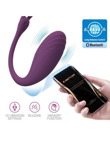 PRETTY LOVE CATALINA VIBRADOR APP CONTROL REMOTO LILA
