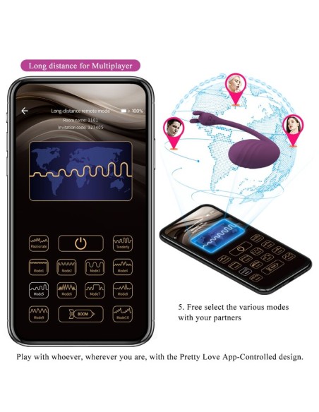 PRETTY LOVE CATALINA VIBRADOR APP CONTROL REMOTO LILA PRETTY LOVE CATALINA VIBRADOR APP CONTROL REMOTO LILA