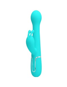 PRETTY LOVE DEJON VIBRADOR RABBIT 3 EN 1 MULTIFUNCION VERDE AGUA