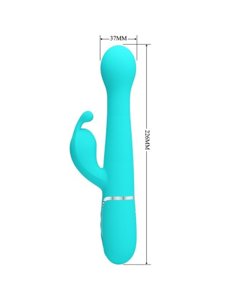 PRETTY LOVE DEJON VIBRADOR RABBIT 3 EN 1 MULTIFUNCION VERDE AGUA