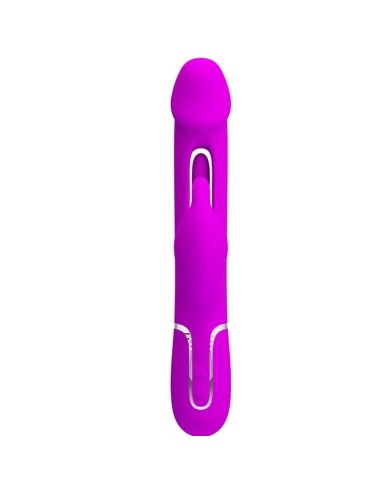 PRETTY LOVE KAMPAS VIBRADOR RABBIT 3 EN 1 MULTIFUNCION CON LENGUA VIOLETA
