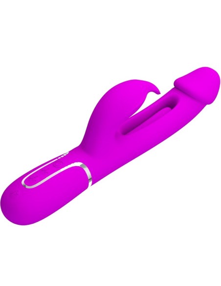 PRETTY LOVE KAMPAS VIBRADOR RABBIT 3 EN 1 MULTIFUNCION CON LENGUA VIOLETA