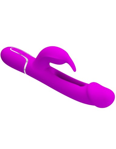 PRETTY LOVE KAMPAS VIBRADOR RABBIT 3 EN 1 MULTIFUNCION CON LENGUA VIOLETA