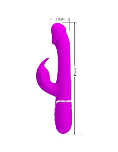 PRETTY LOVE KAMPAS VIBRADOR RABBIT 3 EN 1 MULTIFUNCION CON LENGUA VIOLETA