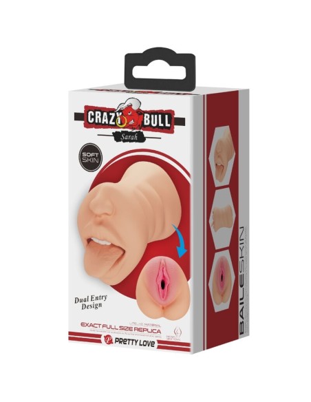 CRAZY BULL SARAH MASTUBADOR EN FORMA DE VAGINA DOBLE ENTRADA