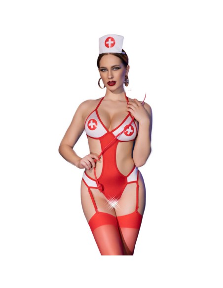 CHILIROSE CR 4631 BODY ENFERMERA CROTCHLESS ROJO S M