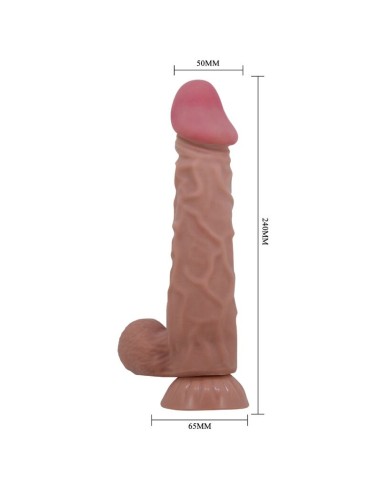 PRETTY LOVE SLIDING SKIN SERIES DILDO REALISTICO CON VENTOSA PIEL DESLIZANTE MORENO 24 CM