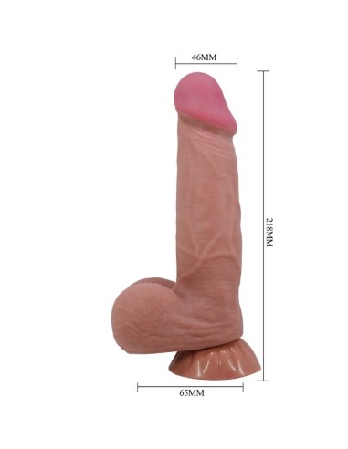 PRETTY LOVE SLIDING SKIN SERIES DILDO REALISTICO CON VENTOSA PIEL DESLIZANTE MORENO 218 CM