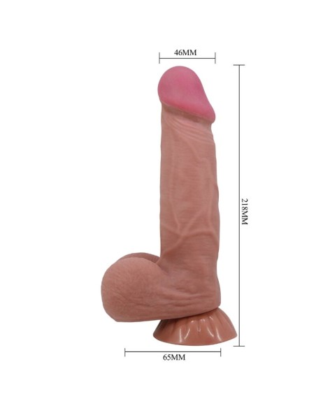 PRETTY LOVE SLIDING SKIN SERIES DILDO REALISTICO CON VENTOSA PIEL DESLIZANTE MORENO 218 CM