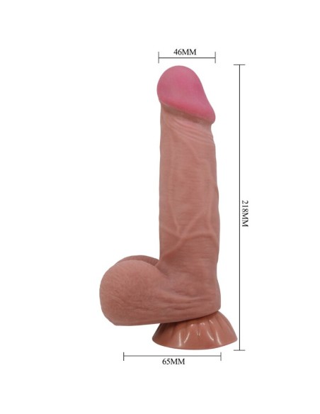 PRETTY LOVE SLIDING SKIN SERIES DILDO REALISTICO CON VENTOSA PIEL DESLIZANTE MORENO 206 CM