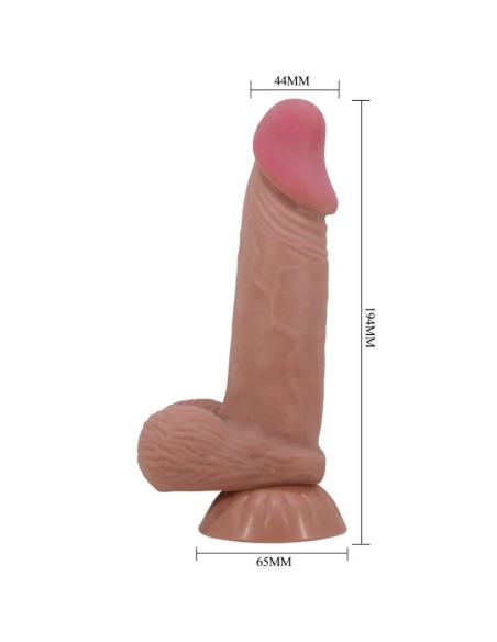 PRETTY LOVE SLIDING SKIN SERIES DILDO REALISTICO CON VENTOSA PIEL DESLIZANTE MORENO 194 CM