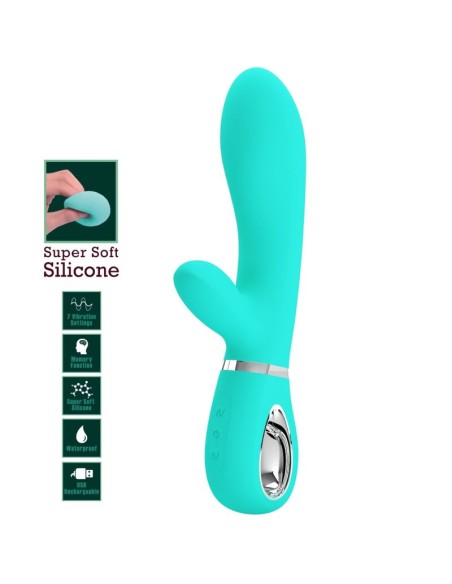 PRETTY LOVE THOMAS VIBRADOR PUNTO G MULTIFUNCION VERDE AGUA