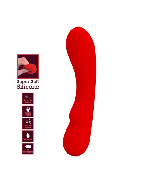 PRETTY LOVE PRESCOTT VIBRADOR RECARGABLE ROJO