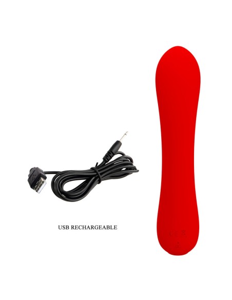 PRETTY LOVE PRESCOTT VIBRADOR RECARGABLE ROJO