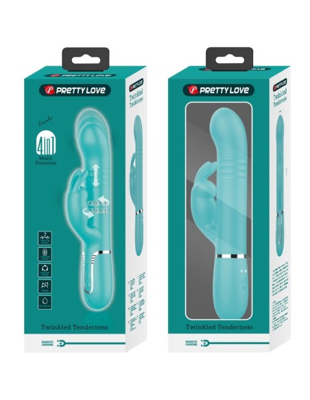 PRETTY LOVE VIBRADOR COALE RABBIT PERLAS VERDE AGUA
