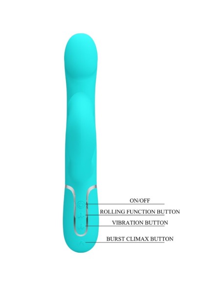 PRETTY LOVE VIBRADOR RABBIT PERLAS VERDE AGUA
